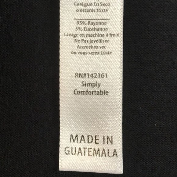 LuLaRoe Simply Comfortable Short Sleeve Knit Top in Black - Size XS - Picture 4 of 5